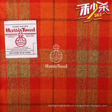 tela de tartán rojo auténtica certificada harris tweed lana tela de Harris Tweed Agent en China